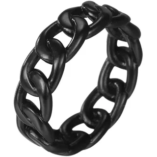 Firetti Fingerring »Schmuck Geschenk Edelstahl Ring Damenring Herrenring Panzerkette Color« Firetti schwarz 62