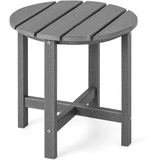akhan FANTASK Beistelltisch aus UV-beständigem Kunststoff, Kleiner Gartentisch wetterfest, Balkontischfür Terrasse, Balkon & Garten, 46 x 46 x 46 cm (Grau)