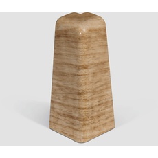 EGGER Außenecke Sockelleiste Eiche honig für einfache Montage von 60mm Laminat Fußleisten | Inhalt 2 Stück | Kunststoff robust | Holz Optik braun