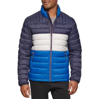 Tommy Hilfiger Herren Ultra Loft Lightweight Packable Puffer Jacket (Standard und Big & Tall) Daunenalternative Mantel, Königsblauer Block, L