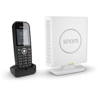 Snom M430 Singlecell IP-DECT Schnurlos Set, M30 DECT IP Telefon + M400 Basisstation, bis zu 20 Mobilteile, bis zu 10 parallele Anrufe, 3 Jahre Herstellergarantie, Schwarz,