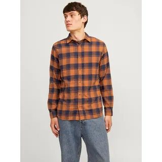 Jack & Jones Langarmhemd »JJJOSHUA FALL BUFFALO SHIRT LS«, braun