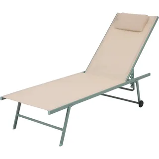 Best Sonnenliege Travis 185 cm x 55 cm x 97 cm Grün-Beige