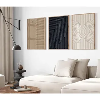 Youillne Boho-Wandkunst-Set, neutral, minimalistische Liniendrucke für Wohnzimmer und Schlafzimmer, 30,5 x 40,6 cm, ungerahmt, 3 Stück