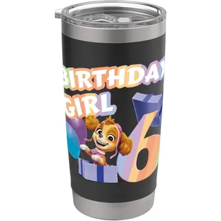 Offizielles Paw Patrol Skye Birthday Girl Age 6 Doppelwandiger Edelstahl-Thermobecher