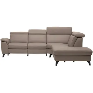 Cantus Ecksofa , Fango , Leder , Echtleder , Color-Finish-Leder , Uni , Ottomane rechts, L-Form , 285x239 cm , Typenauswahl, Bettkasten erhältlich, Fußauswahl, Lederauswahl, Stoffauswahl, seitenverkehrt erhältlich, Hocker erhältlich, Rückenfutter , Wohnzimmer, Sofas & Couches, Wohnlandschaften, Ecksofas