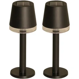 LUXFORM Außen-Tischleuchte »Solar-Tischlampe - Cala d'Or - LED - 2 Stück« LED-Modul 2 Stk. Solarbetrieben, schwarz