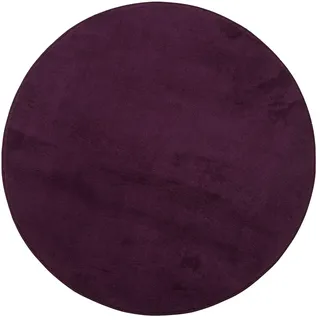 Gözze - Premium Rutschfester Runder Badezimmerteppich, RIO, 100% Microfaser, Ø 110 cm - Beere