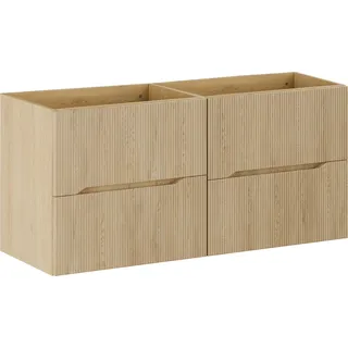 FURNLUX Waschbeckenschrank Eiche Nordic 120cm / Hauptfarbe: Beige / Abmessungen: 120 x 57 x 46 cm - Beige
