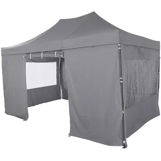 Siena Garden Allrounder Pavillon 4,5 x 3 m inkl. Seitenteile Grau