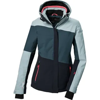 KILLTEC Damen Skijacke/Funktionsjacke mit abzippbarer Kapuze und Schneefang KSW 67 WMN SKI JCKT, hellpetrol, 38,