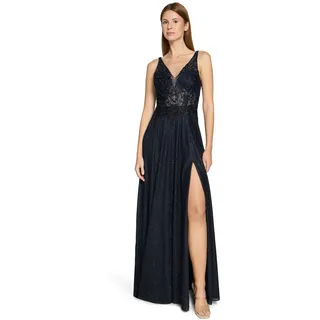 Vera Mont Abendkleid Glitzer-Look Blau 34