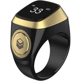Tasbih Zikr Smart Ring Muslim Digital Wecker Azan Zähler 20mm (Schwarz)