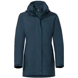 Vaude Idris III 3-in-1 Parka Damen – Damen-Winterjacke wasserdicht, winddicht & atmungsaktiv mit Eco-Finish, Damen-Doppeljacke mit wärmender Hybrid-Innenjacke – in Blau, Größe: 38