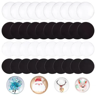 48PCS Magnete für Kühlschrank,Kristallglas Kühlschrankmagnete Glascabochons Glasmagnete kühlschrank Magnete Set Glasnuggets Klar Runde Scheibe Magnete für DIY Whiteboard Kühlschrank Wand Weihnachten