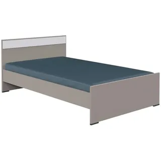 Carryhome Bett , Grau, Weiß, Sahara , Holzwerkstoff , 140x200 cm , BQ - Bündnis für Qualität, Made in Germany, DIN EN ISO 9001 , in verschiedenen Größen erhältlich , Schlafzimmer, Betten, Doppelbetten