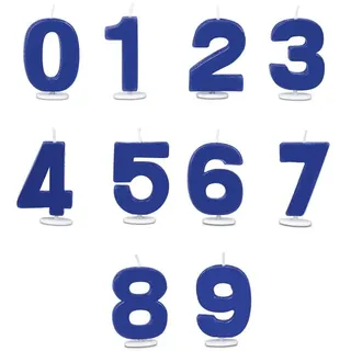 Städter 910898 Minikerzen-Zahlen Set, 10-teilig, blau