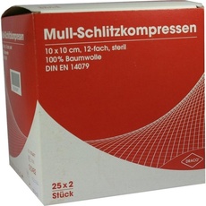 Bild von Schlitzkompressen Mull 10x10cm 12fach steril