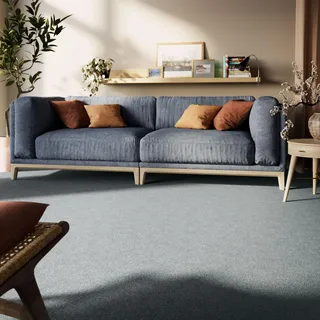 Steffensmeier Teppichboden Cambridge Young Meterware | Auslegware für Kinderzimmer Wohnzimmer Schlafzimmer | Silber, Größe: 200x200 cm