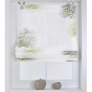 Kutti Raffrollo Ösenrollo Bellinda weiß grün Öse 80 x 140 cm