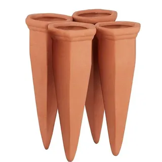 Terracotta-Druppelsystem für 4 Flaschen, für Wein- und PET-Flaschen, in den Boden stecken