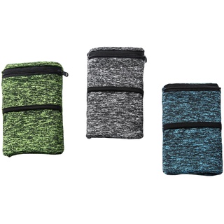 Handgelenk Beutel, Sport Handgelenktasche mit Reißverschluss, für Laufen, Joggen, Spazieren, Gassi gehen, Fahrrad und Yoga etc (L,Green+Grey+Ocean Blue)