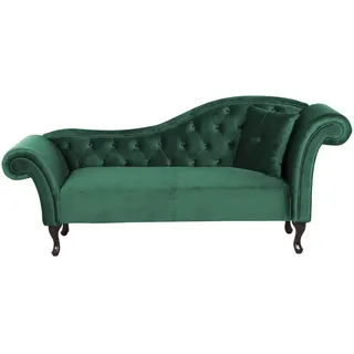 Beliani Chaiselongue Samt Dunkelgrün
