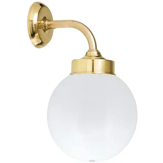 Licht-Erlebnisse Wandlampe Messing Kugel Schirm Ø20cm VERIA