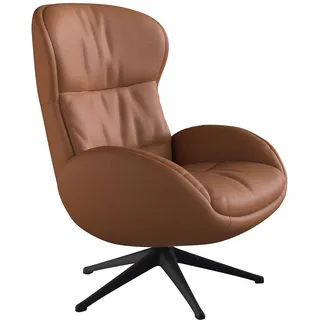 FLEXLUX Relaxsessel »Haze, TV-Sessel, Fernsehsessel, Polstersessel, «, Rückenteilverstellung, drehbar, Fuß schwarz FLEXLUX Modern Cognac Brown