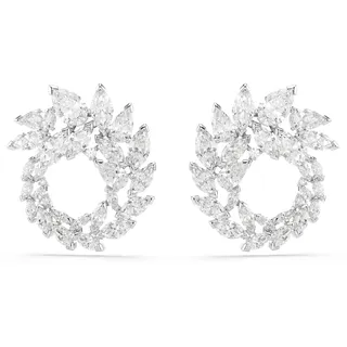 Swarovski Mesmera Creolen, Marquise-Schliff, Weiß, Rhodiniert