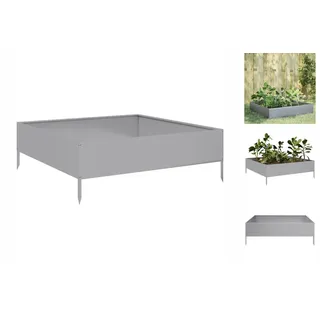 vidaXL Hochbeet 100 x 100 x 33,5 cm Silber
