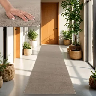 TT Home Teppich Wohnzimmer Taupe 100x200 cm, Waschbar & Kurzflor | Moderner Flauschiger Teppich, Pflegeleicht & Rutschfest, Ideal Für Wohnzimmer, Schlafzimmer, Kinderzimmer & Flur