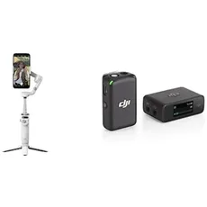 DJI Osmo Mobile 6 Solo Vlogging Combo, 3-Achsen-Handy-Gimbal, Objektverfolgung, tragbar und faltbar, Android- & iPhone-Stabilisator mit ShotGuides, Slate Gray, DJI Mikrofon (1 Sender + 1 Empfänger)