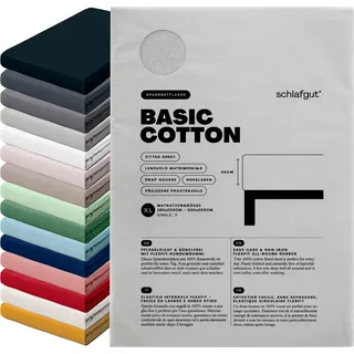 schlafgut Spannbettlaken Jersey 180 x 200 - 200 x 200 cm grau