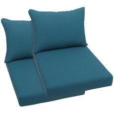 Bild Palettenkissen, 60x80 cm, 12 cm gepolstert, 2 Sitz- und 2 Rückenkissen für 1 Palette, blau