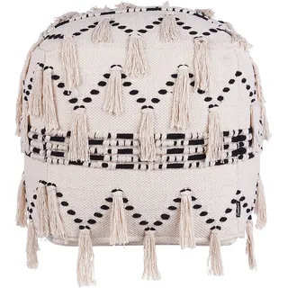 Beliani Pouf 50 x 50 x 50 cm Beige Baumwolle