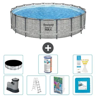 Bestway Steel Pro MAX Rund - 549x122 cm - 6-teilig S602 - Grau