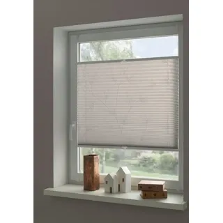 otto home Plissee »Dekor Bamboo Moonbeam grau« blickdicht ohne Bohren verspannt Klemmträger mit Feststellschraube, blickdicht, grau