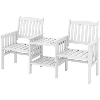 Costway Gartenbank 67 x 59 x 33 cm Weiß