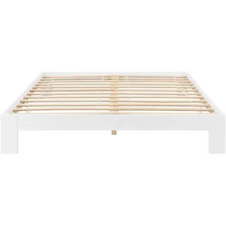 In And OutdoorMatch Holzbett Santa - Kiefer - mit Matratze - 140 x 200 cm - weiß - hergestellt in der EU - verschleißfest - Weiß