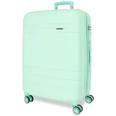 Movom Galaxy Koffer, groß, blau, 53 x 78 x 31 cm, ABS, seitlicher Kombinationsverschluss, 110 l, 4,92 kg, 4 Doppelrollen, blau, Großer Koffer