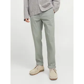 Chinos JACK & JONES "JPSTMARCO JJFURY ANA", Herren, Gr. 28, Länge 32, grün (iceberg grün), Web, Obermaterial: 98% Baumwolle, 2% Elasthan, unifarben, slim fit normal, Hosen Chinos, Baumwollmischung, slim fit