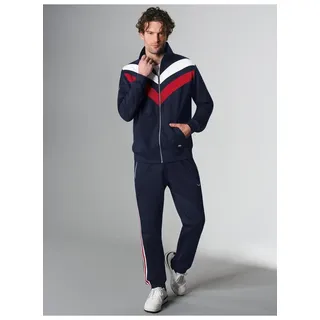 Freizeitanzug TRIGEMA "TRIGEMA Jogginganzug im sportlichen Look", Herren, Gr. XL, blau (navy), Sweatware, 70% Baumwolle, 30% Polyester, Sportanzüge Freizeitanzug