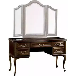 Schminktisch mit Spiegel Luxus Konsole Kommode Schlafzimmer Barock Rokoko - Braun