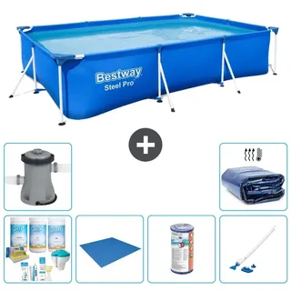 Bestway Steel Pro Rechteckig - 300x201x66 cm - 7-teilig S22254 - Blau