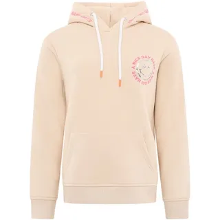 Zwillingsherz Sweatshirt, mit großer neonfarbener Stickerei am Rücken und Smiley aus Pailletten Zwillingsherz beige