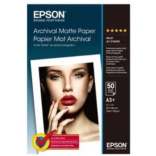 Epson Archival Matte Paper A3+, 50 Blatt Archivmattpapier - White