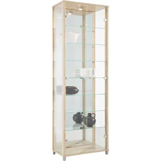 fif Möbel Vitrine »OPTIMA«, Standvitrine/Glasvitrine 2x Glastür,perfekt für Sammler,Sammlervitrine braun