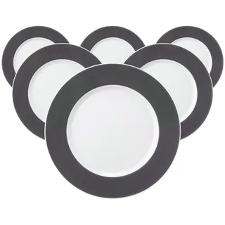 SELTMANN WEIDEN Frühstücksteller »Frühstücksteller No Limits Moments ø 24 cm 6er Set weiß-grau«, grau