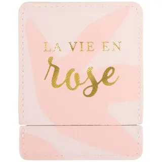 Drager Paris Taschenspiegel La Vie en Rose mit rosa Etui | quadratischer Schminkspiegel zum Mitnehmen | Ideal für Zuhause und Reisen | 9 x 7 cm | personalisierbares Geschenk zum Geburtstag, Party